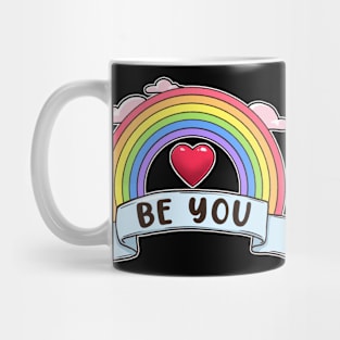 Pride Shirt Women Rainbow Graphic Tees Funny Be You Letter T Shirt LGBT Equality Mug